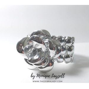 Silver Shine Plastic Chic Stretch bracket Rose
